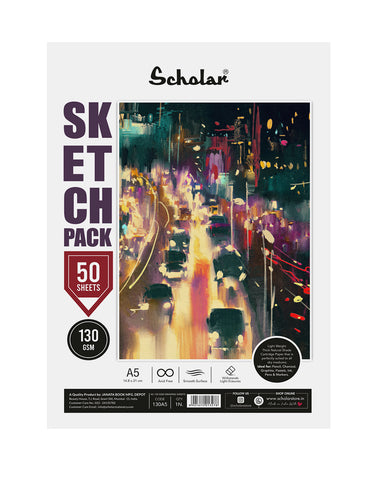Scholar A5 Sketch Pack - 130 GSM (PACK OF 4) (130A5)