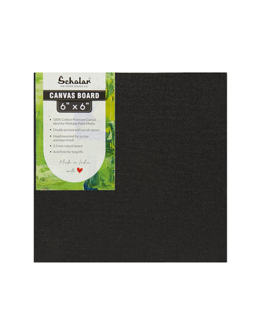 6'' x 6'' Black Canvas Board (Set of 4) (CV66BK)