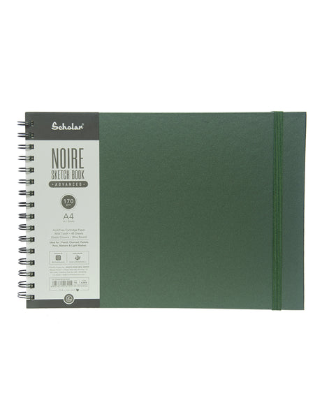 A4 Noire Sketchbook - Advanced (Green, 170 Gsm, Wire Bound) (AJW4-G)
