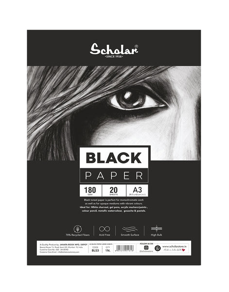 A3 BLACK PAPER LOOSE SHEETS - 170 GSM (BLS3)