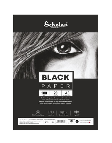 A3 BLACK PAPER LOOSE SHEETS - 170 GSM (BLS3)