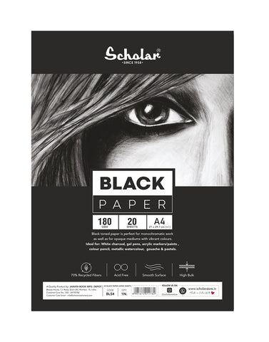 A4 BLACK PAPER LOOSE SHEETS - 170 GSM (BLS4) (Set of 3)