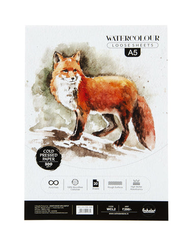 A5 Watercolour Cold Pressed Loose Sheets - 300 Gsm (WCL2) (Set of 2)