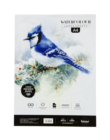 A4 Watercolour Cold Pressed Loose Sheets - 300 Gsm (WCL4) (Set of 2)
