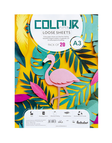 A3 COLOR PAPER LOOSE SHEETS - 80 GSM (CPL3) (Set of 3)