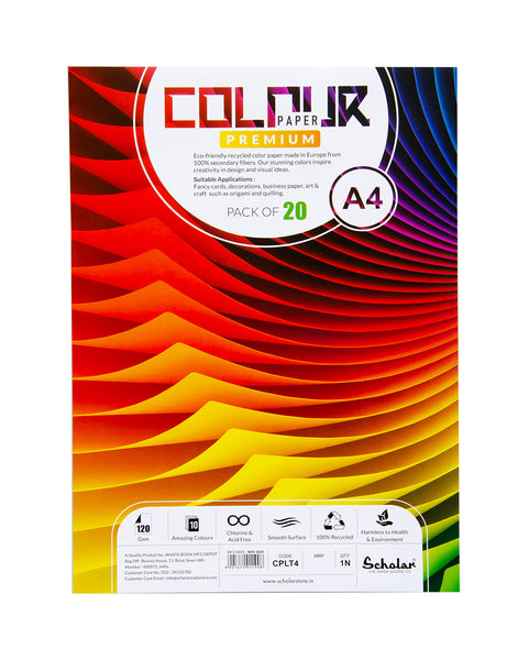 A4 COLOR PAPER LOOSE SHEETS - 120 GSM (CPLT4) (Set of 2)