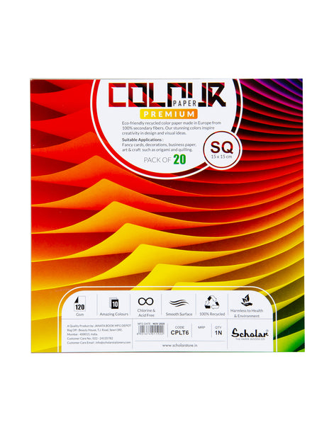 SQ COLOR PAPER LOOSE SHEETS - 120 GSM (CPLT6) (Set of 5)