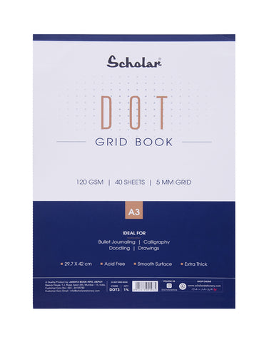 Scholar A3 Premium Dot Grid Book - 120 gsm (40 Sheets) (DOT3)