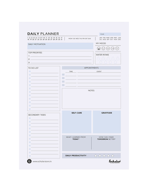 A4 DAILY PLANNER (DPL4) (Set of 2)