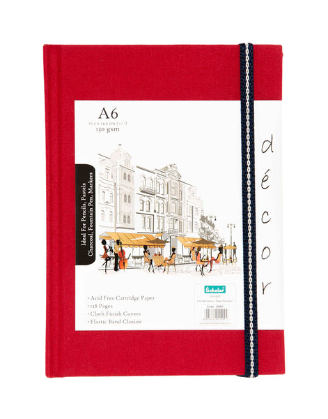 A6 Décor Sketch Book - Red