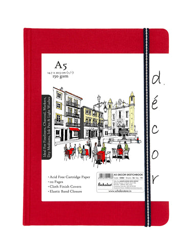 A5 Décor Sketch Book - Red (DSB2-A)