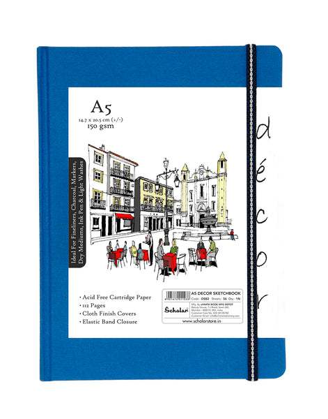 A5 Décor Sketch Book - Blue  (DSB2-B)