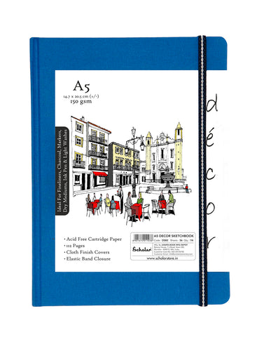 A5 Décor Sketch Book - Blue  (DSB2-B)
