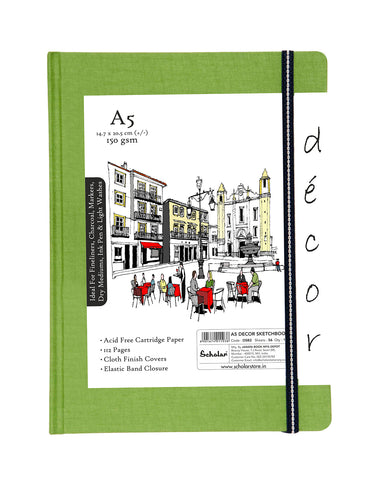 A5 Décor Sketch Book - Green (DSB2-C)