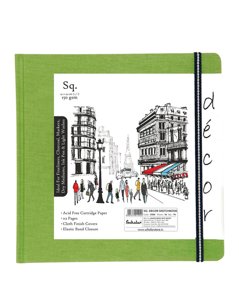 Sq. Décor Sketch Book - Green (DSB6-C)
