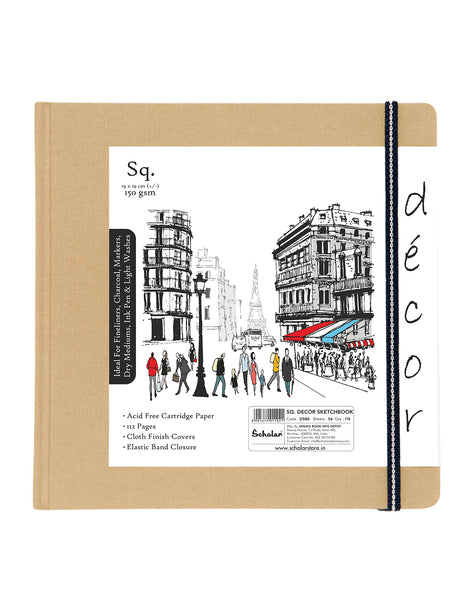 Sq. Décor Sketch Book - Khakhi  (DSB6-D)