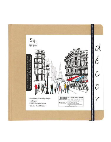 Sq. Décor Sketch Book - Khakhi  (DSB6-D)