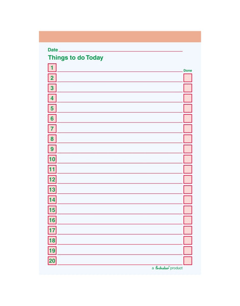 B6 Things to do Pad (Pack of 10) (TTD2)