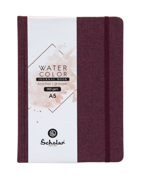 A5 Watercolor Journal Portrait (Burgundy) - 300 GSM (WJ2P-A)