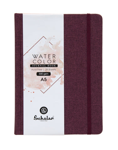 A5 Watercolor Journal Portrait (Burgundy) - 300 GSM (WJ2P-A)