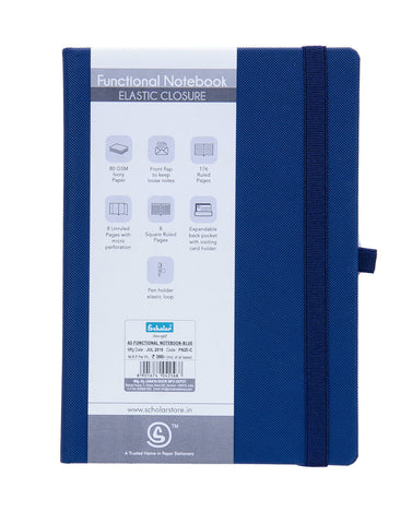 A5 Functional Notebook (Elastic) - Blue
