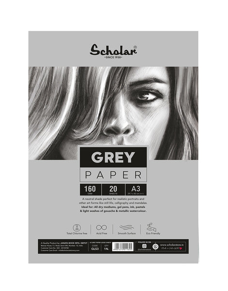 A3 Grey Paper Loose Sheets - 170 GSM (GLS3)