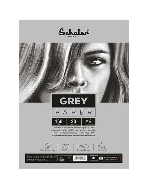 A4 Grey Toned Paper Loose Sheets - 170 GSM (GLS4) (Pack of 2)
