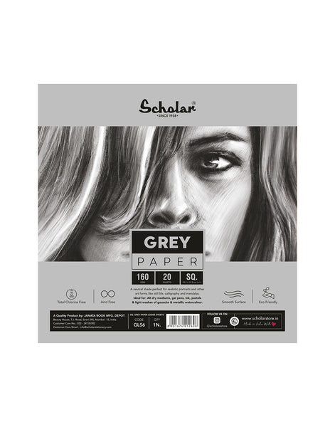 SQ Grey Toned Paper Loose Sheets - 170 GSM (GLS6) (Pack of 2)