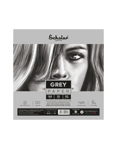 SQ Grey Toned Paper Loose Sheets - 170 GSM (GLS6) (Pack of 2)