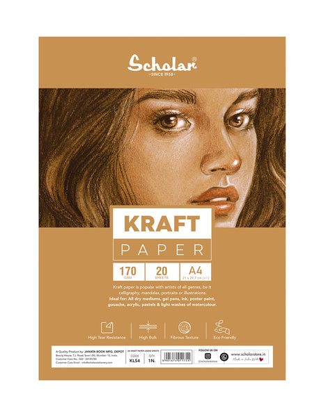 A4 KRAFT PAPER LOOSE SHEETS (KLS4) - 170 GSM (PACK OF 4)