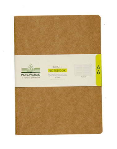 A6 KRAFT NOTEBOOK - RULED (Pack of 10) (KNB1)