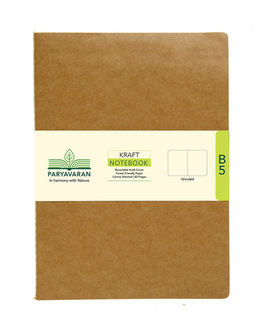B5 KRAFT NOTEBOOK - UNRULED (Pack of 2) (KNB3P)
