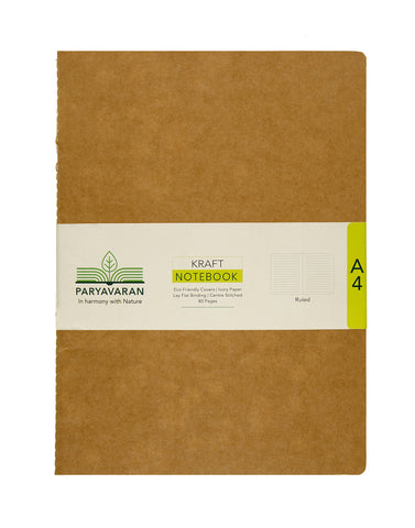 A4 KRAFT NOTEBOOK - RULED (Pack of 2) (KNB4)