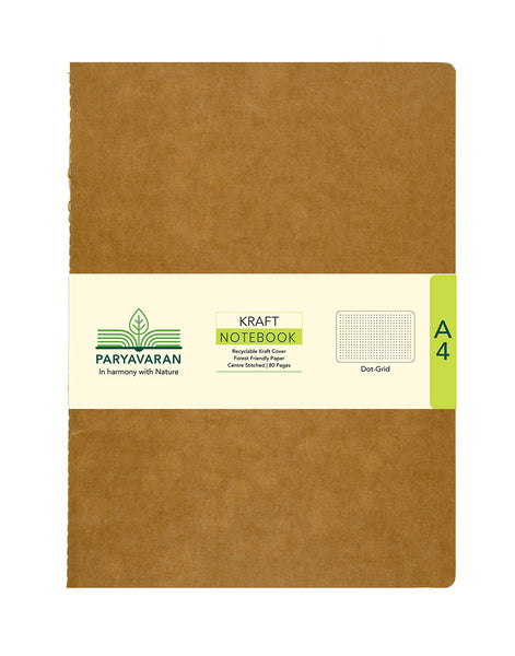 A4 KRAFT NOTEBOOK - DOT GRID (Pack of 2) (KNB4D)