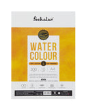 Scholar 100% Cotton Watercolour Paper 300 gsm Hot Pressed A4 10 Sheets (PHL4)
