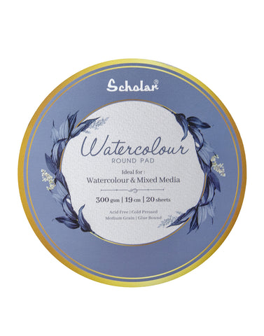 Scholar Watercolour Round Pad 300 gsm Cold Pressed 20 Sheets (RWC8)