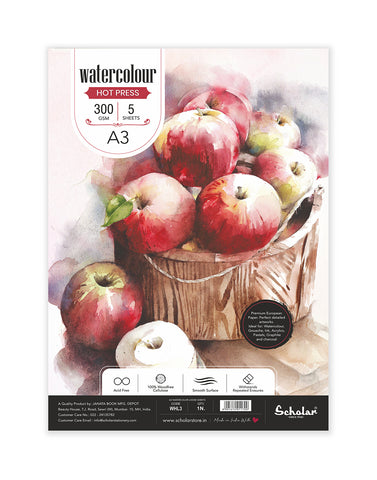 A3 Watercolour Hot Pressed Loose Sheets - 300 Gsm (WHL3) (Set of 2)