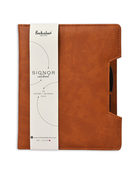Scholar A5 Signor Notebook - Tan (SGN2-T)
