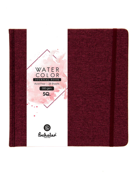 SQ. Watercolor Journal (Burgundy) - 300 GSM (WJ6-A)