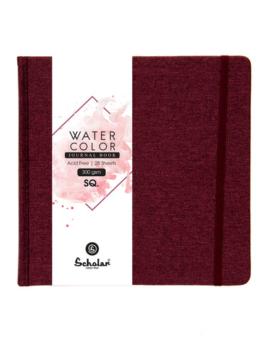 SQ. Watercolor Journal (Burgundy) - 300 GSM (WJ6-A)