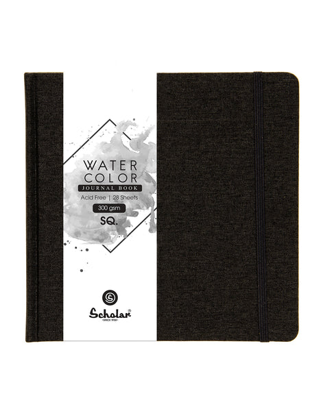 SQ. Watercolor Journal (Black) - 300 GSM (WJ6-C)