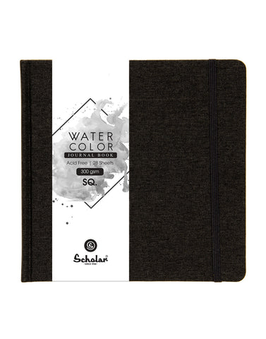 SQ. Watercolor Journal (Black) - 300 GSM (WJ6-C)
