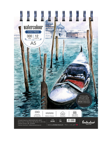 A5 Watercolour Cold Pressed Pad - 300 Gsm (Medium Grain) (WJW2) (Pack of 2)