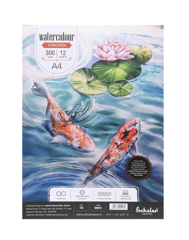 A4 WATERCOLOUR PAD WIRED - TORCHON (ROUGH) (300 GSM) (WRP4)